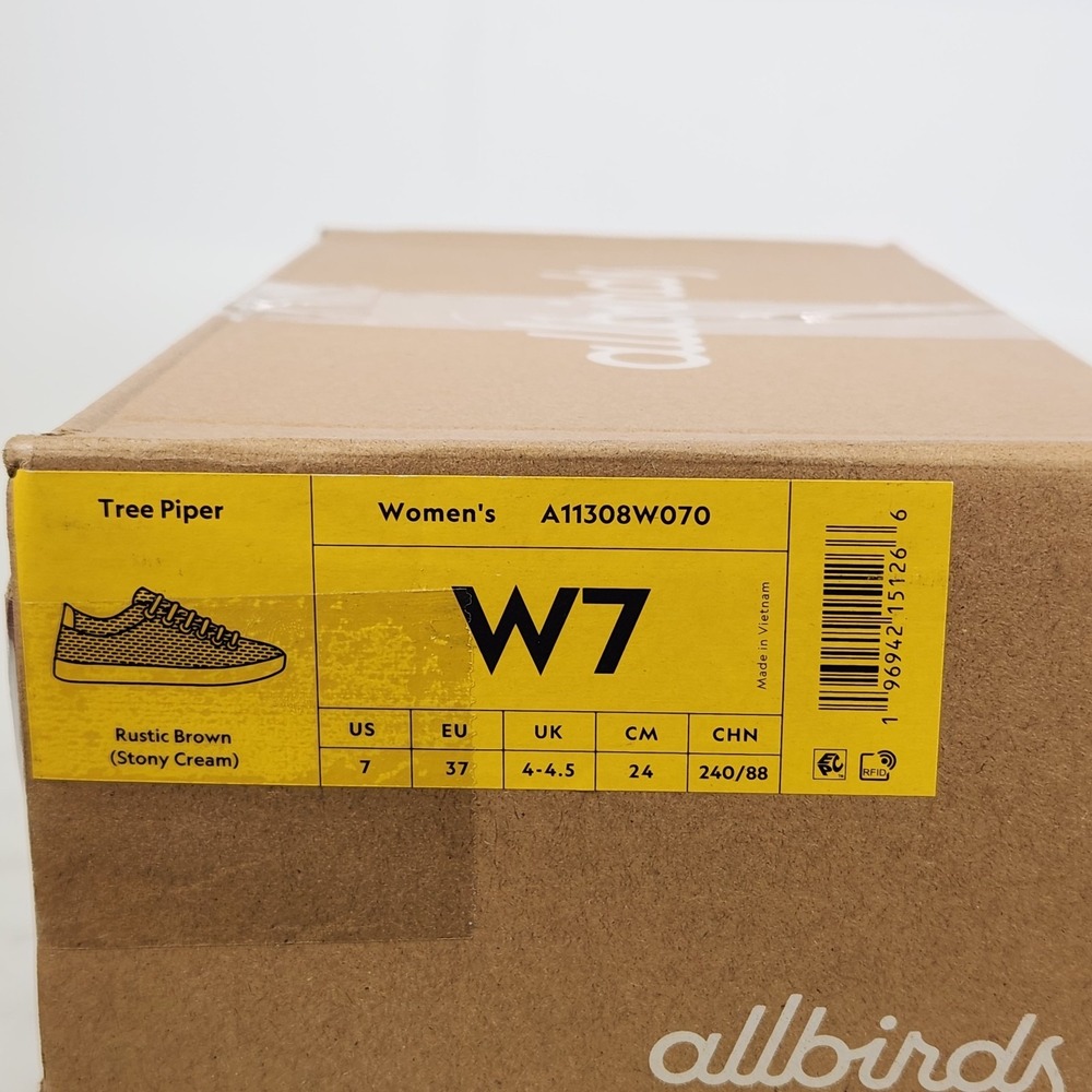 Allbirds Tree Piper Rustic Brown Stony Cream Womens Sneakers A11308W070 Size 7 - Picture 7 of 7